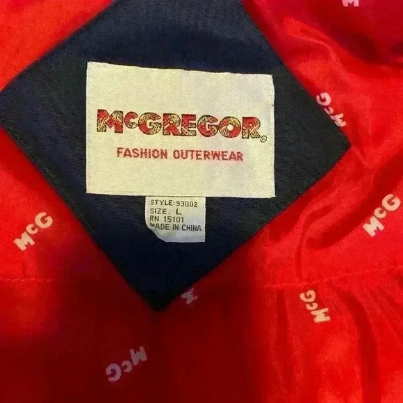 Vintage‎ Mcgregor Winter Men’s Bomber Jacket Navy Blue Size Large Excellent - Picture 10 of 15